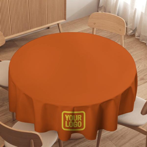 Maßgeschneidertes Orange Blassgelb Runde Tischdecke