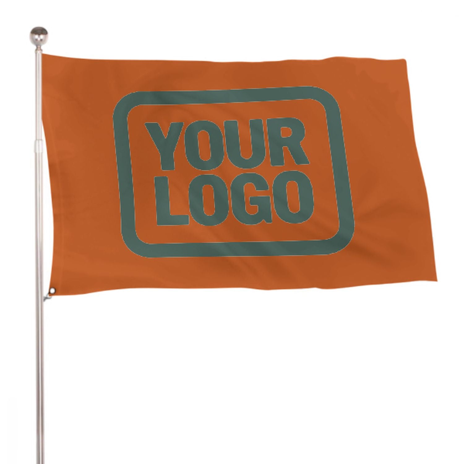 Maßgeschneidertes Orange Blaugrün Flagge