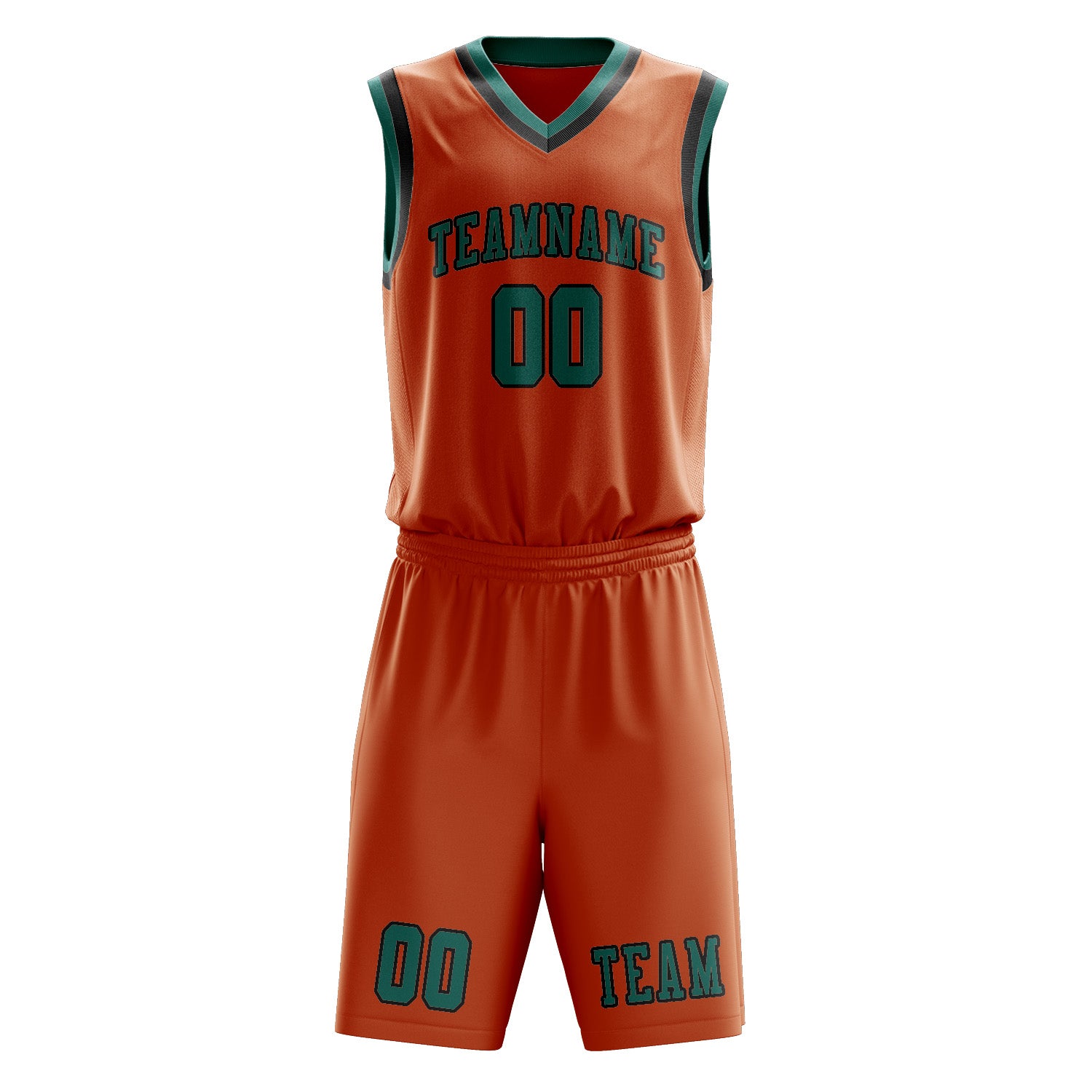 Benutzerdefiniertes Professionelles Orange Blaugrün Basketballtrikot-Set