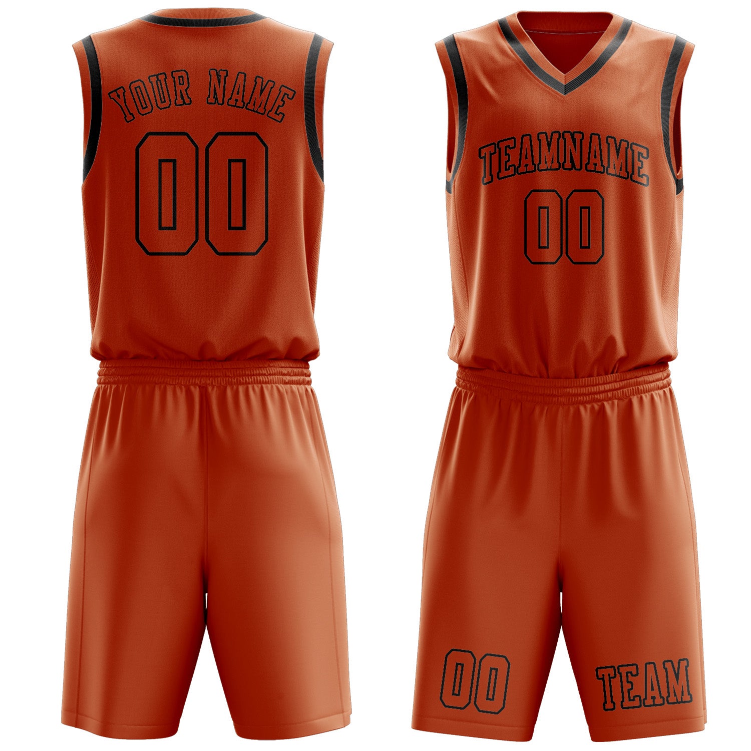 Benutzerdefiniertes Professionelles Orange Schwarz Basketballtrikot-Set