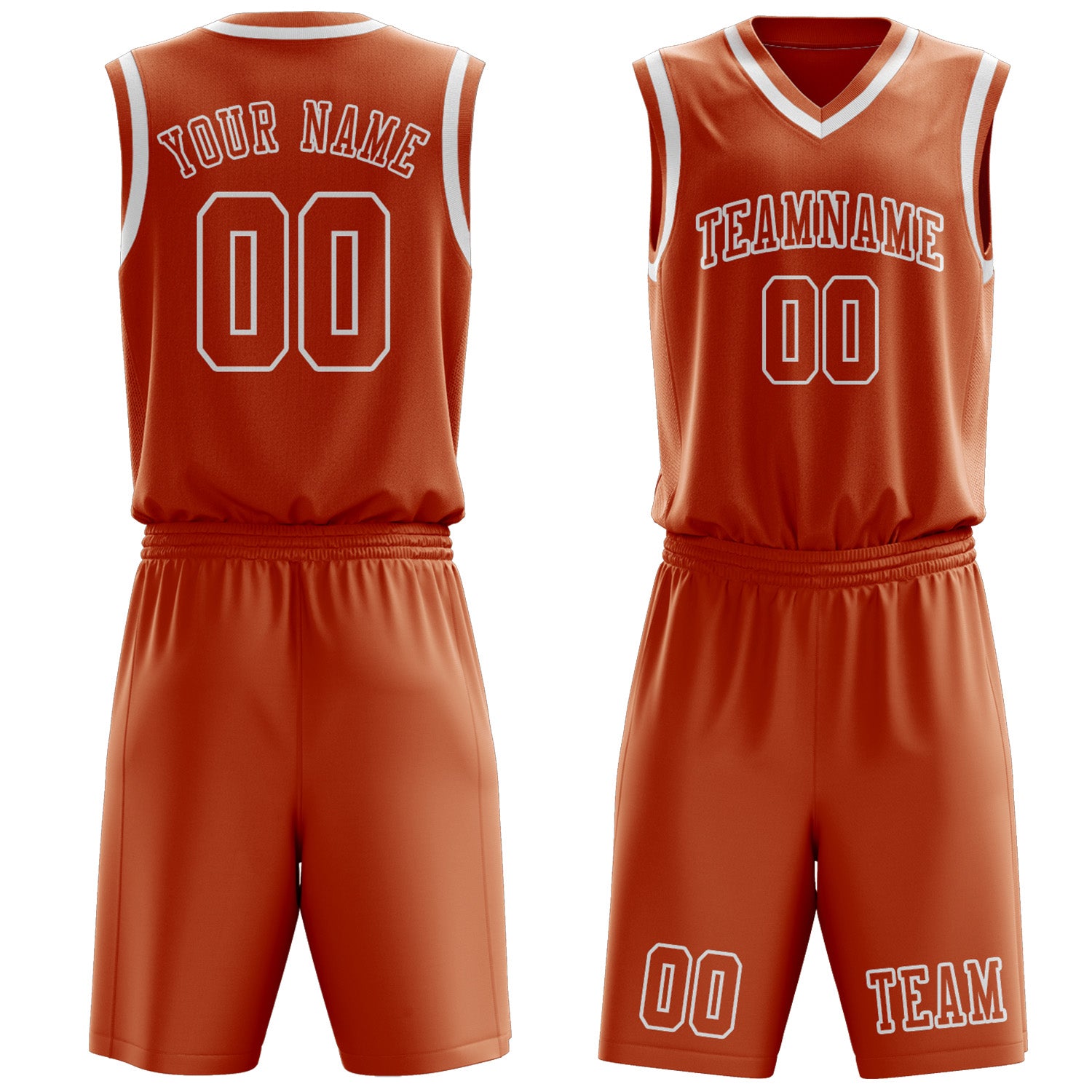 Benutzerdefiniertes Professionelles Orange Weiß Basketballtrikot-Set