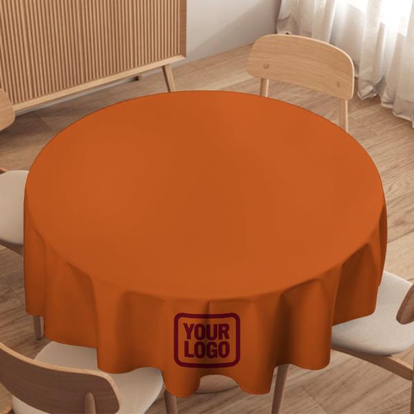 Maßgeschneidertes Orange Karmesinrot Runde Tischdecke