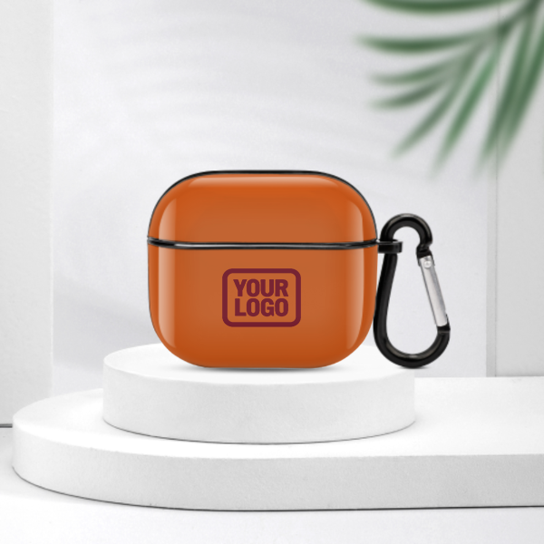 Maßgeschneidertes Orange Karmesinrot AirPods-Hülle (3. Generation)
