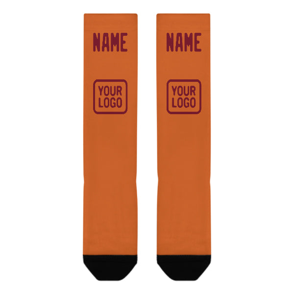 Maßgeschneidertes Orange Karmesinrot Kniestrümpfe
