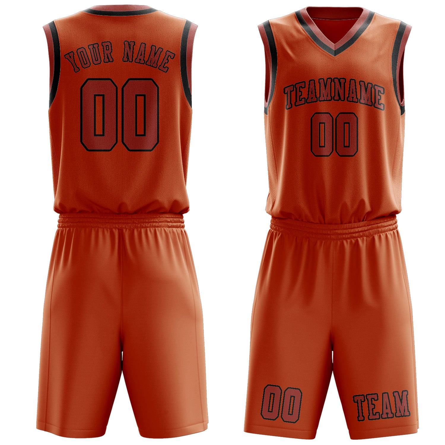 Benutzerdefiniertes Professionelles Orange Kupferrose Basketballtrikot-Set