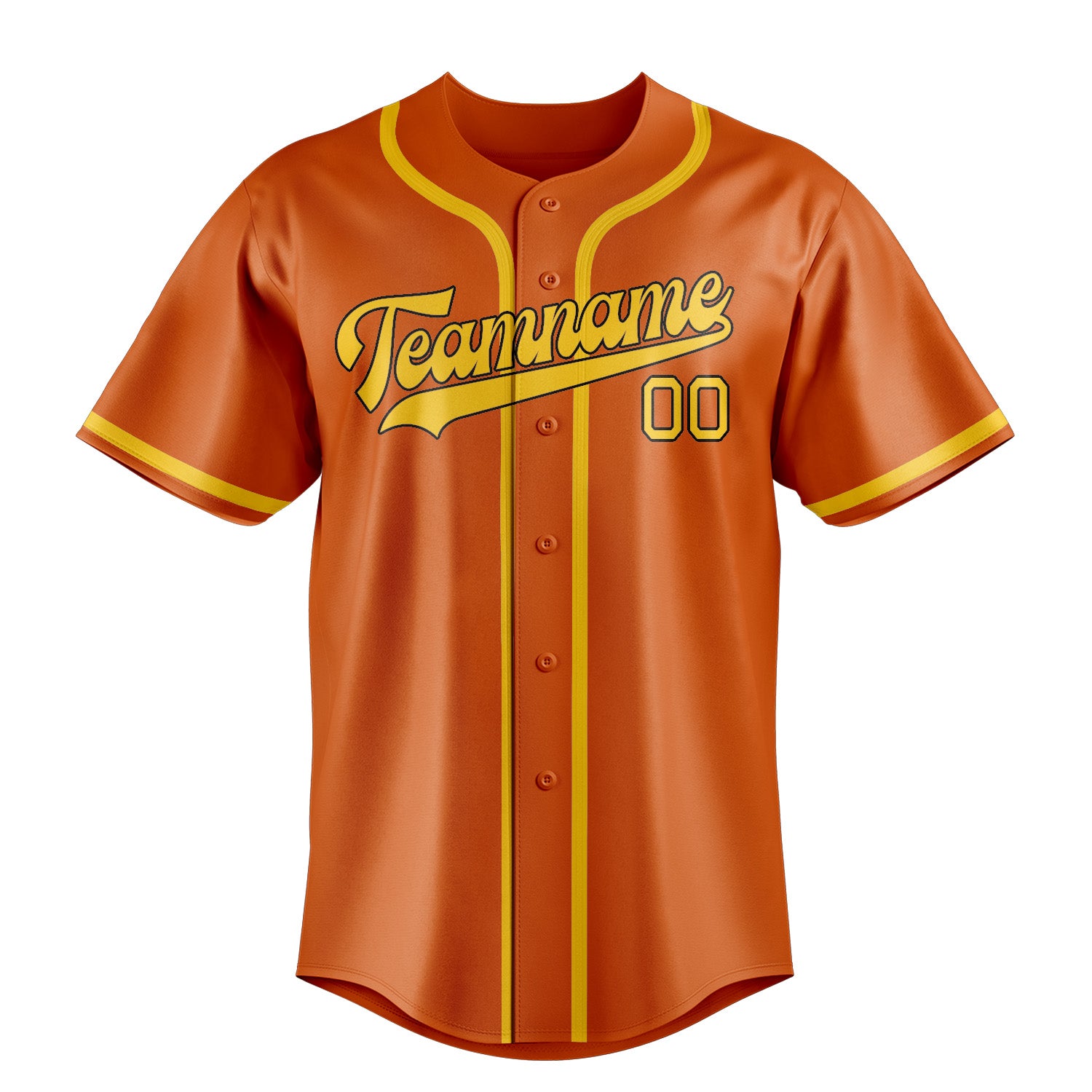 Benutzerdefiniertes Professionelles Orange Gold Baseballtrikot