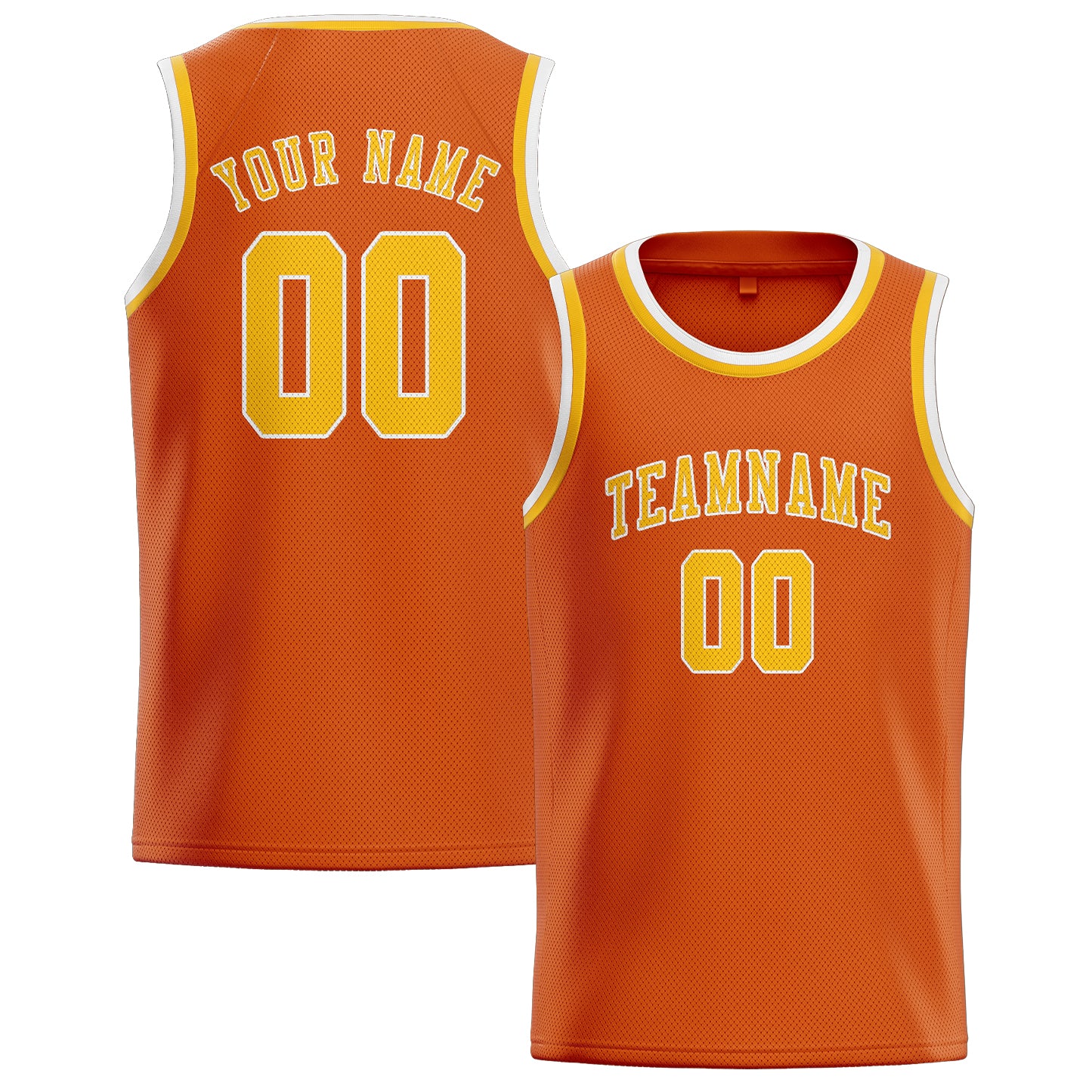 Benutzerdefiniertes Professionelles Orange Gold Basketballtrikot