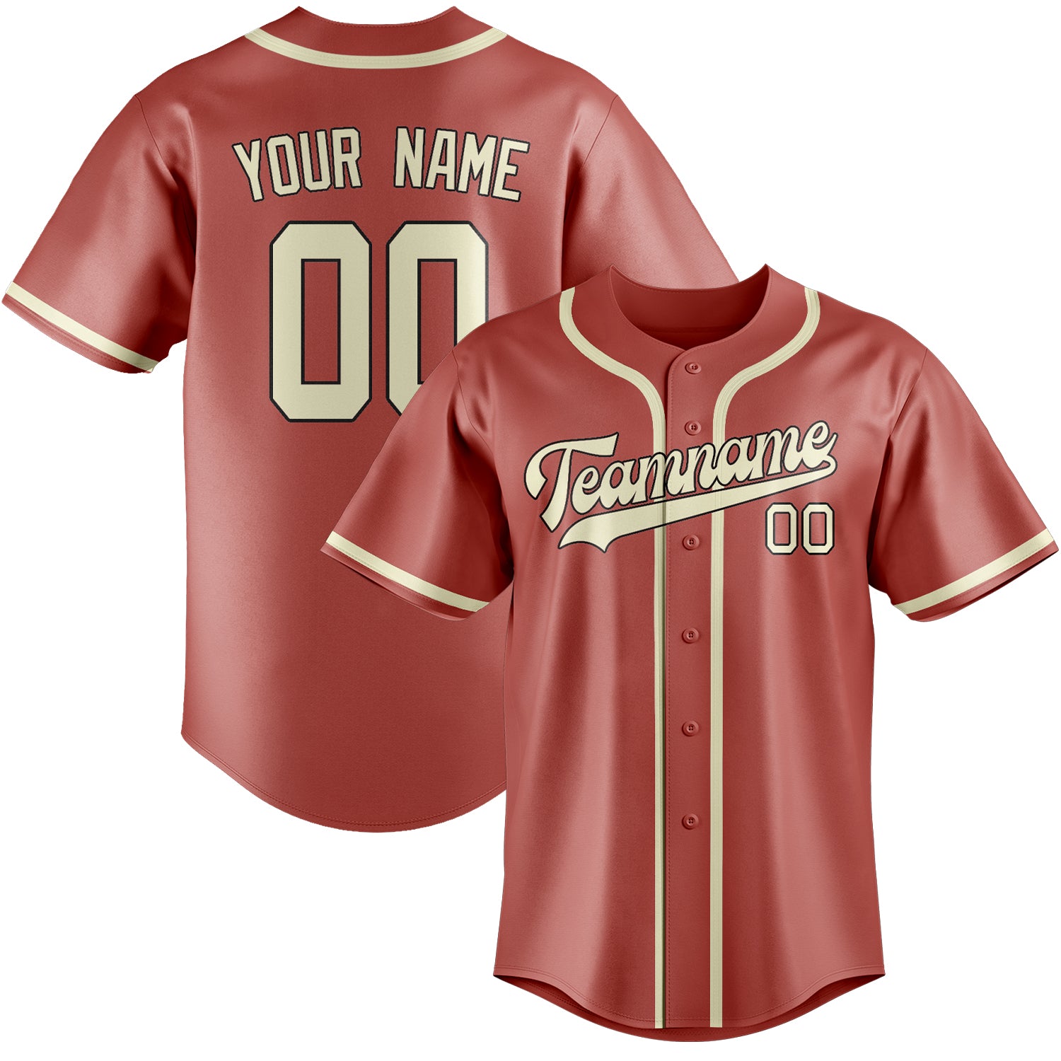 Benutzerdefiniertes Professionelles Kupferrose Beige Baseballtrikot