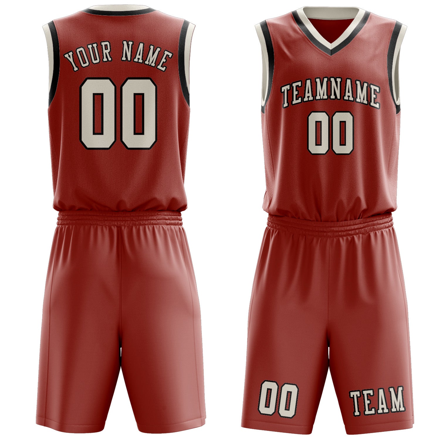 Benutzerdefiniertes Professionelles Kupferrose Beige Basketballtrikot-Set