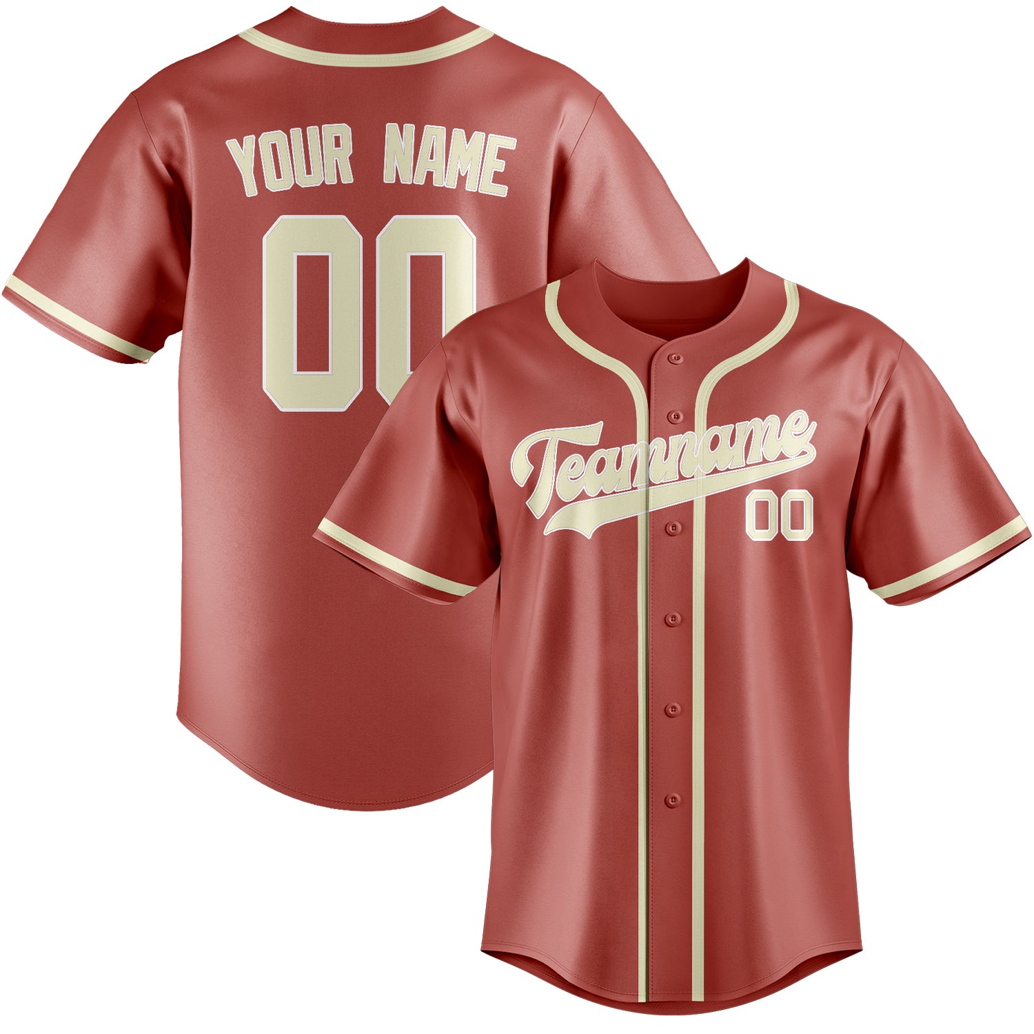 Benutzerdefiniertes Professionelles Kupferrose Beige Baseballtrikot