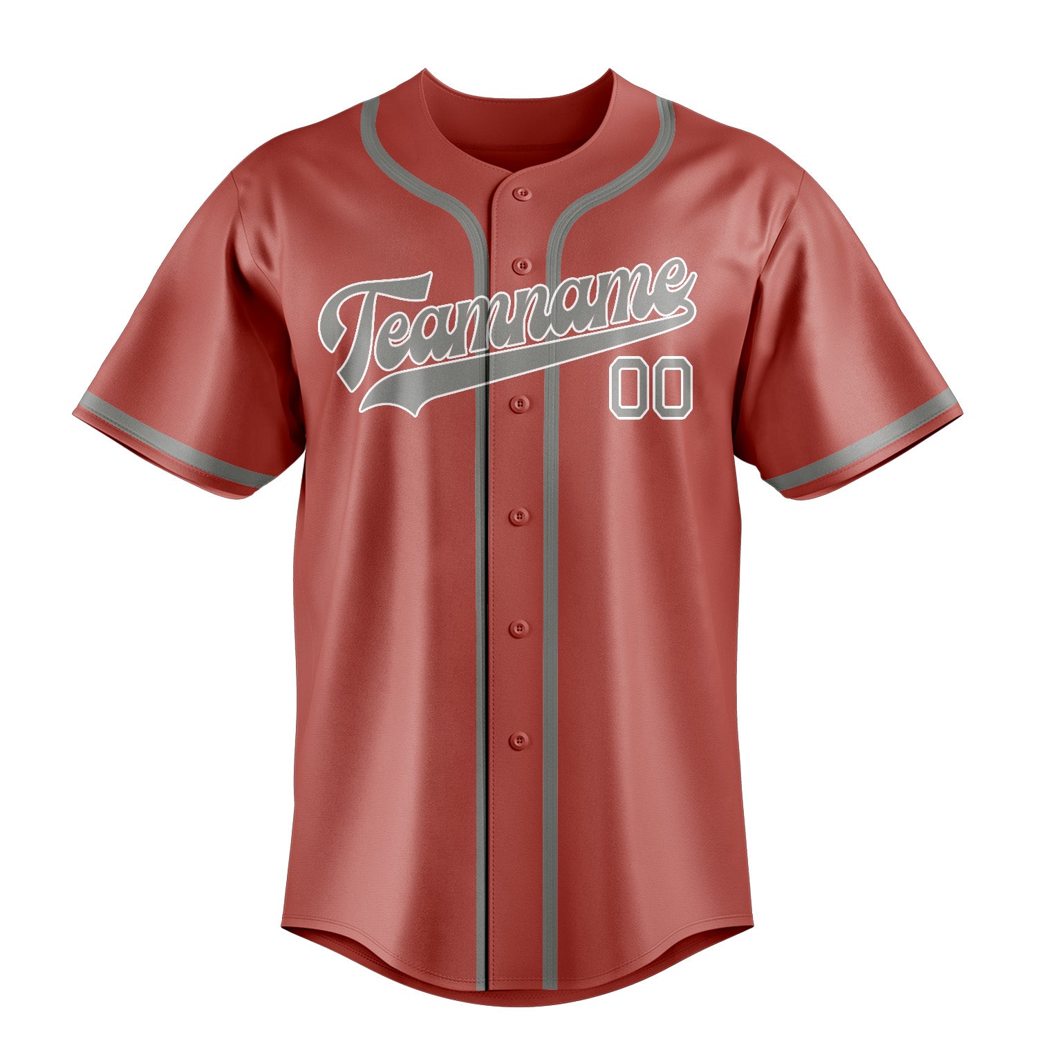 Benutzerdefiniertes Professionelles Kupferrose Grau Baseballtrikot