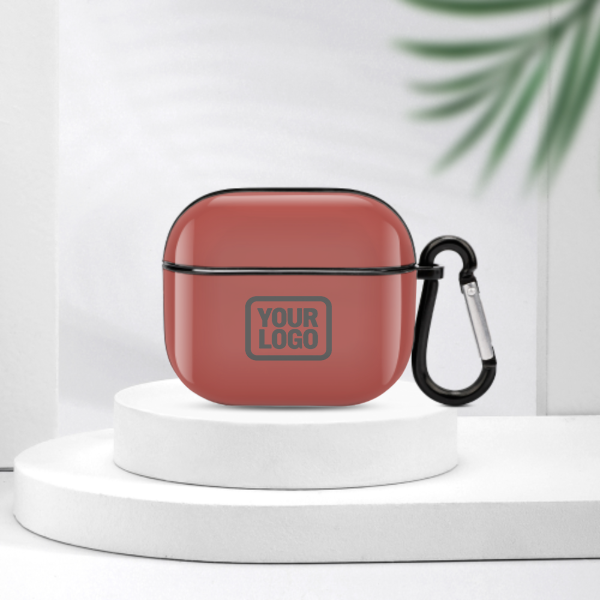 Maßgeschneidertes Kupferrose Dunkelgrau AirPods-Hülle (3. Generation)