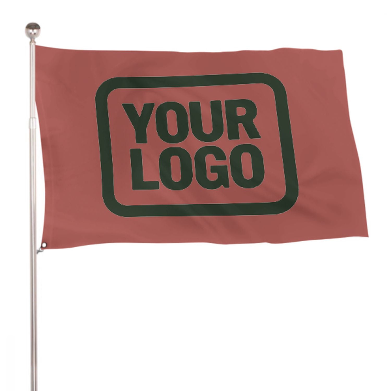 Maßgeschneidertes Kupferrose Tannengrün Flagge
