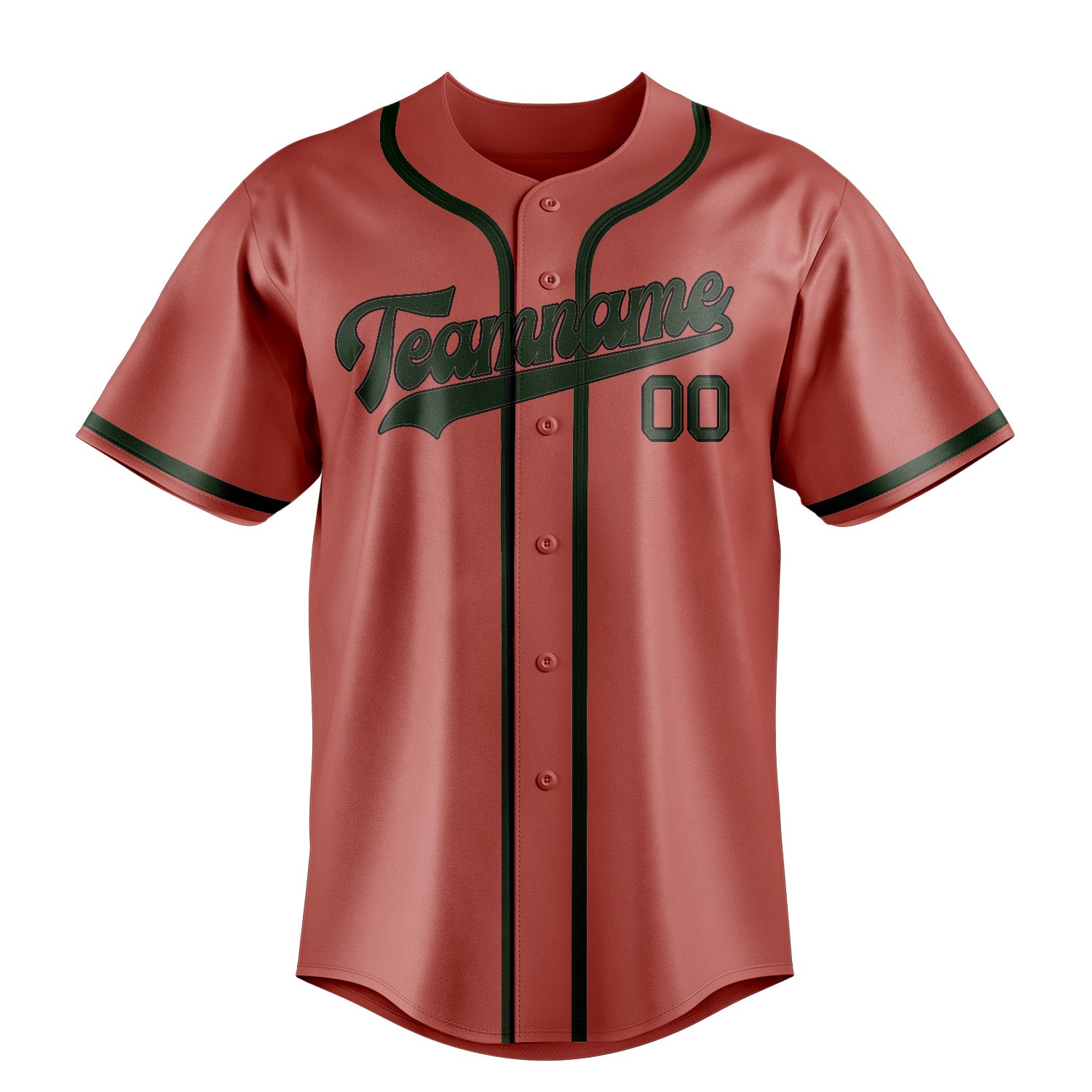 Benutzerdefiniertes Professionelles Kupferrose Tannengrün Baseballtrikot