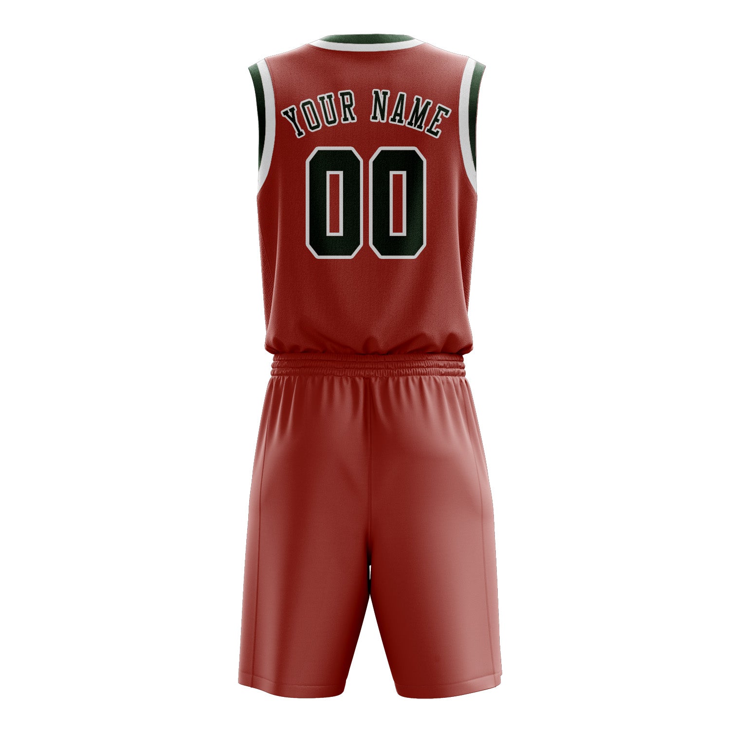 Benutzerdefiniertes Professionelles Kupferrose Tannengrün Basketballtrikot-Set