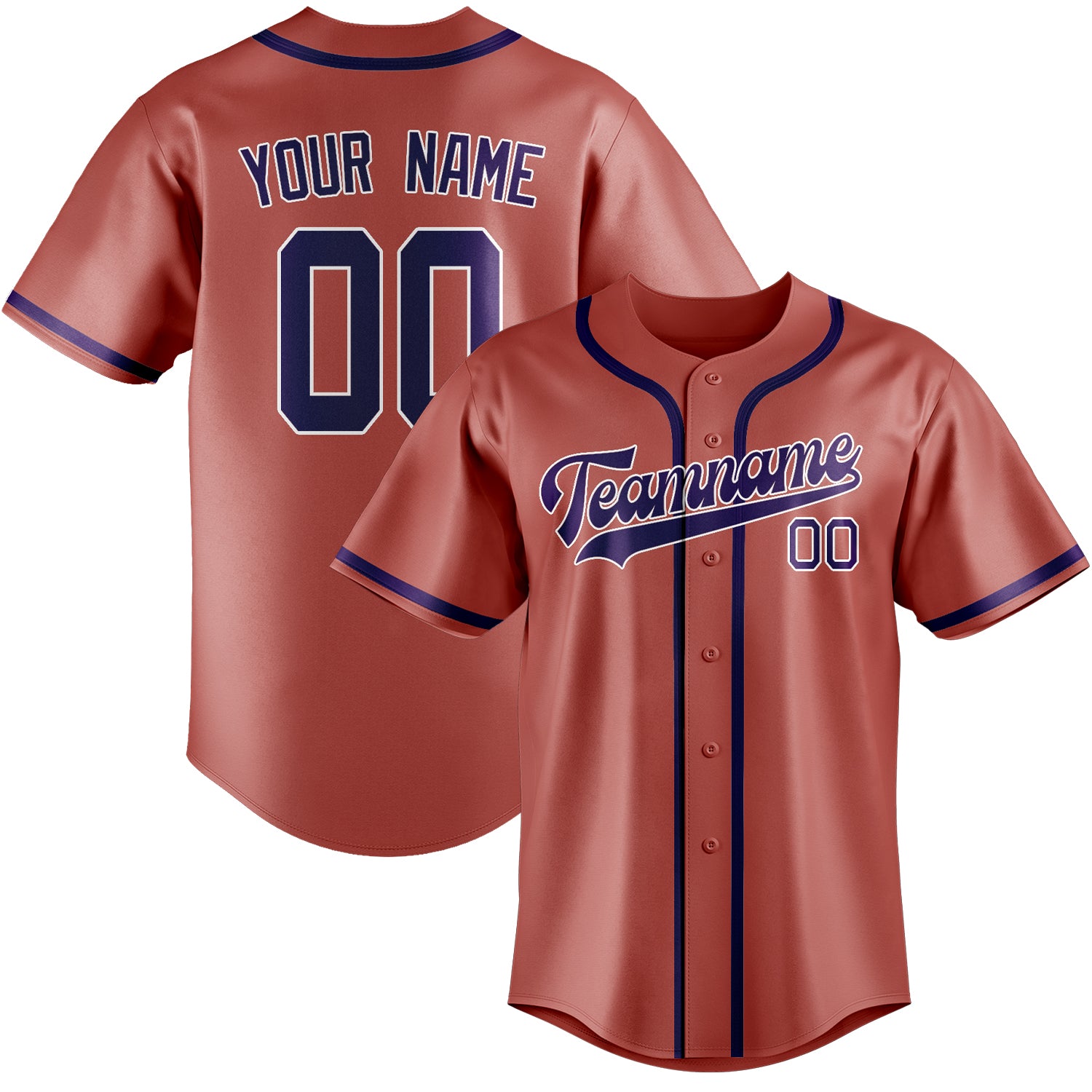 Benutzerdefiniertes Professionelles Kupferrose Lila Baseballtrikot
