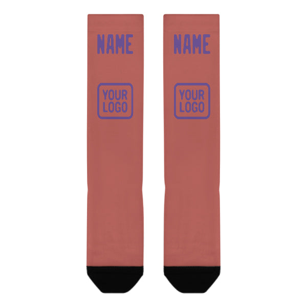 Calze autoreggenti personalizzate color rame e rosa lavanda