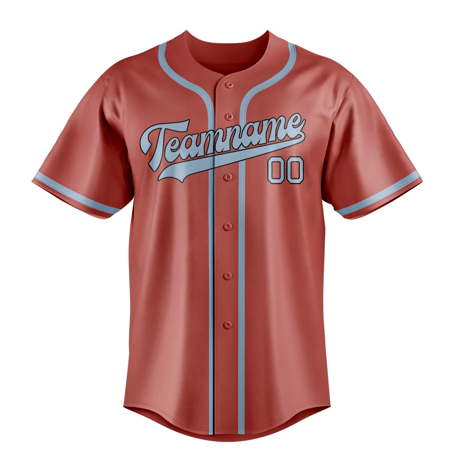 Benutzerdefiniertes Professionelles Kupferrose Hellblau Baseballtrikot