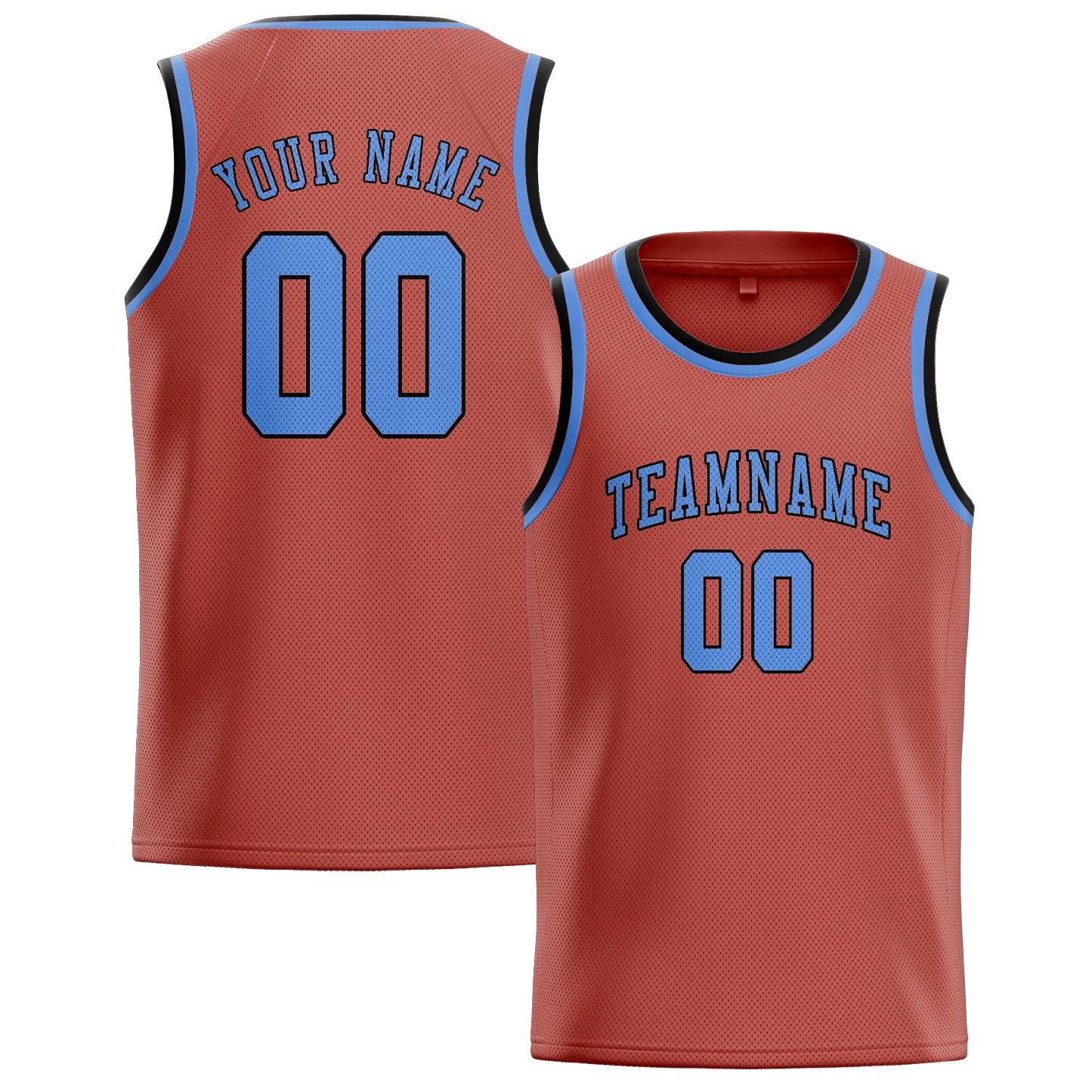 Benutzerdefiniertes Professionelles Kupferrose Hellblau Basketballtrikot
