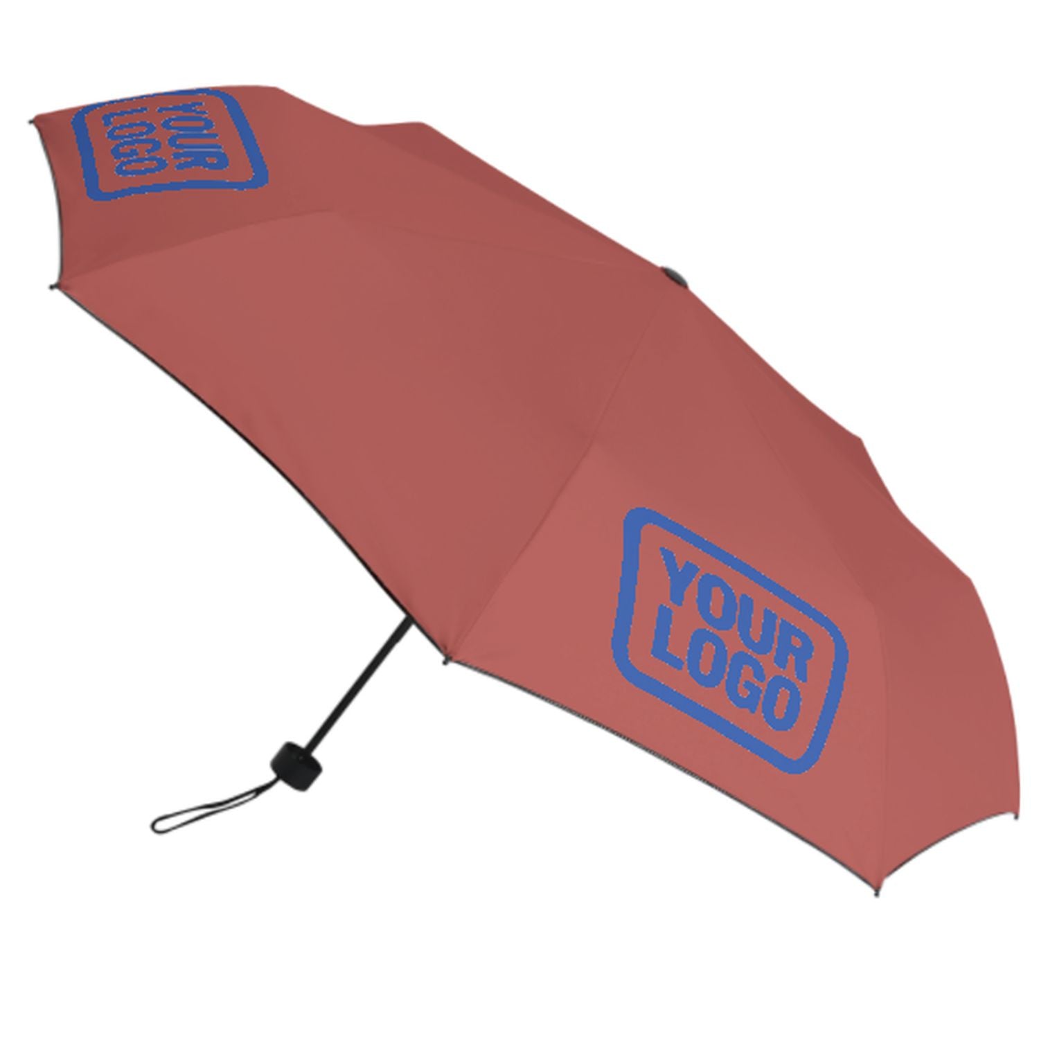 Maßgeschneidertes Kupferrose Himmelblau Automatik-Regenschirm