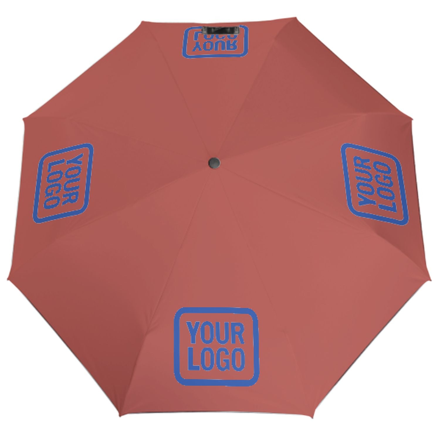 Maßgeschneidertes Kupferrose Himmelblau Automatik-Regenschirm