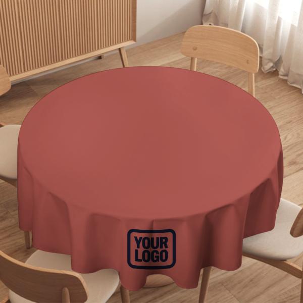 Maßgeschneidertes Kupferrose Stahlblau Runde Tischdecke
