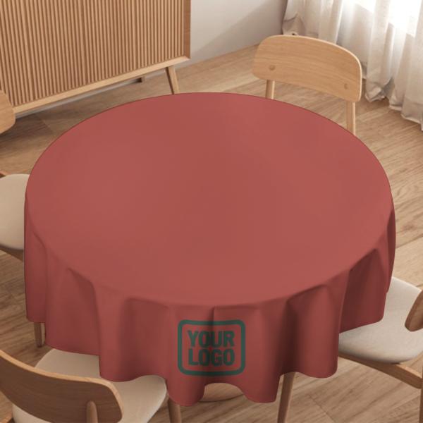 Maßgeschneidertes Kupferrose Blaugrün Runde Tischdecke