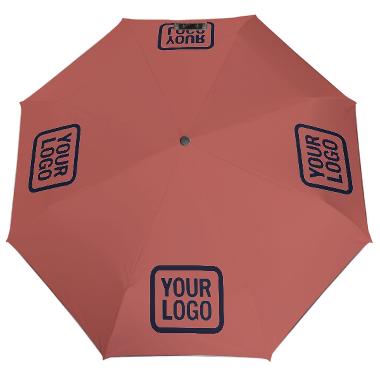 Maßgeschneidertes Kupferrose Stahlblau Automatik-Regenschirm