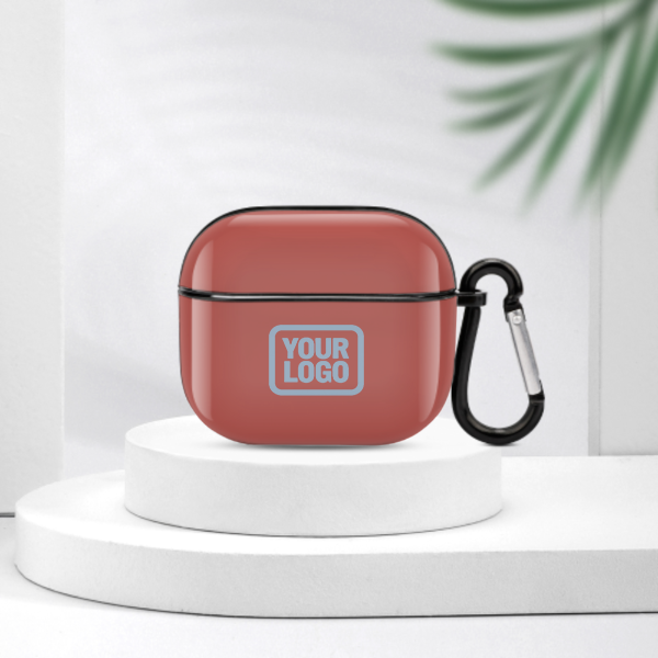 Maßgeschneidertes Kupferrose Hellblau AirPods-Hülle (3. Generation)