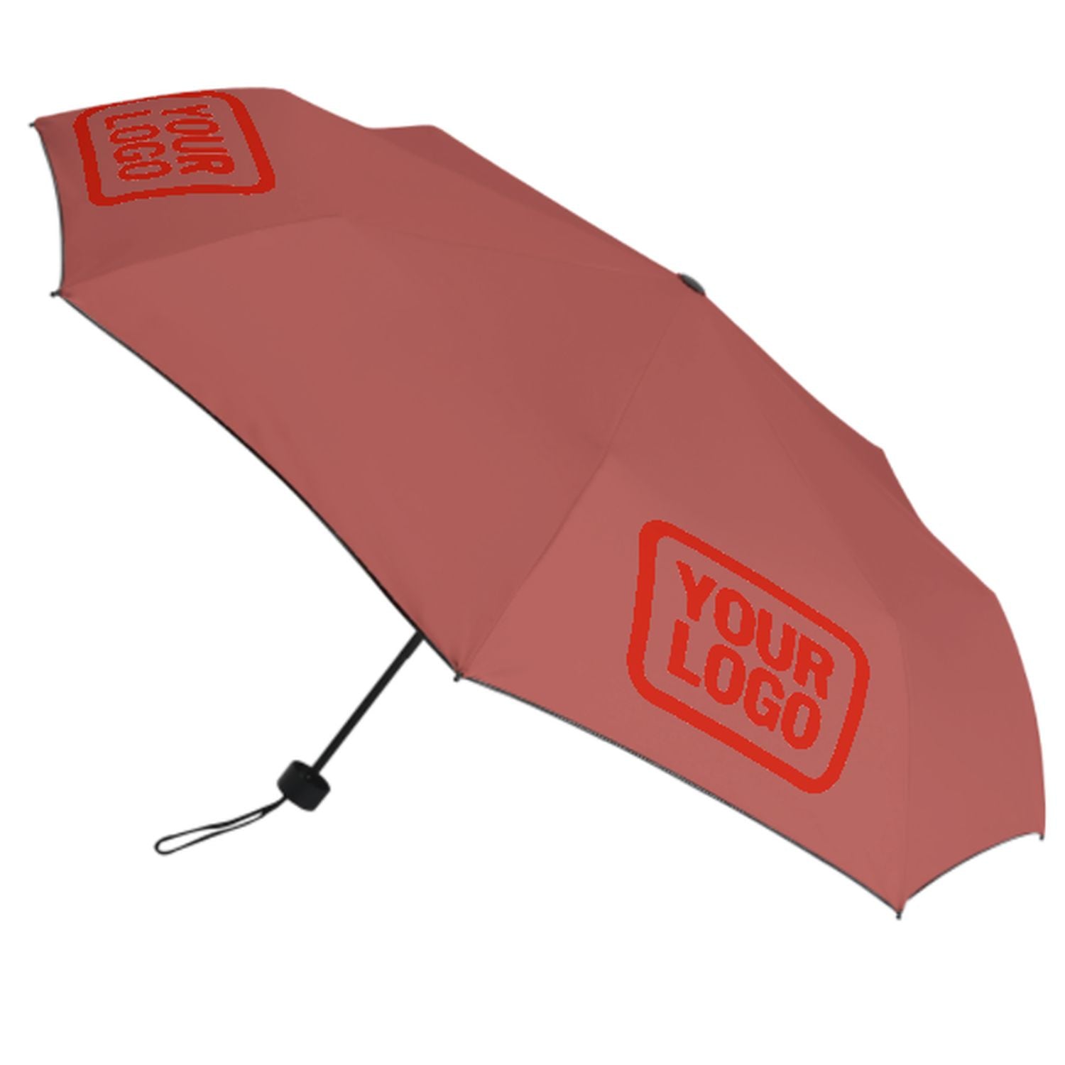 Maßgeschneidertes Kupferrose Orangerot Automatik-Regenschirm