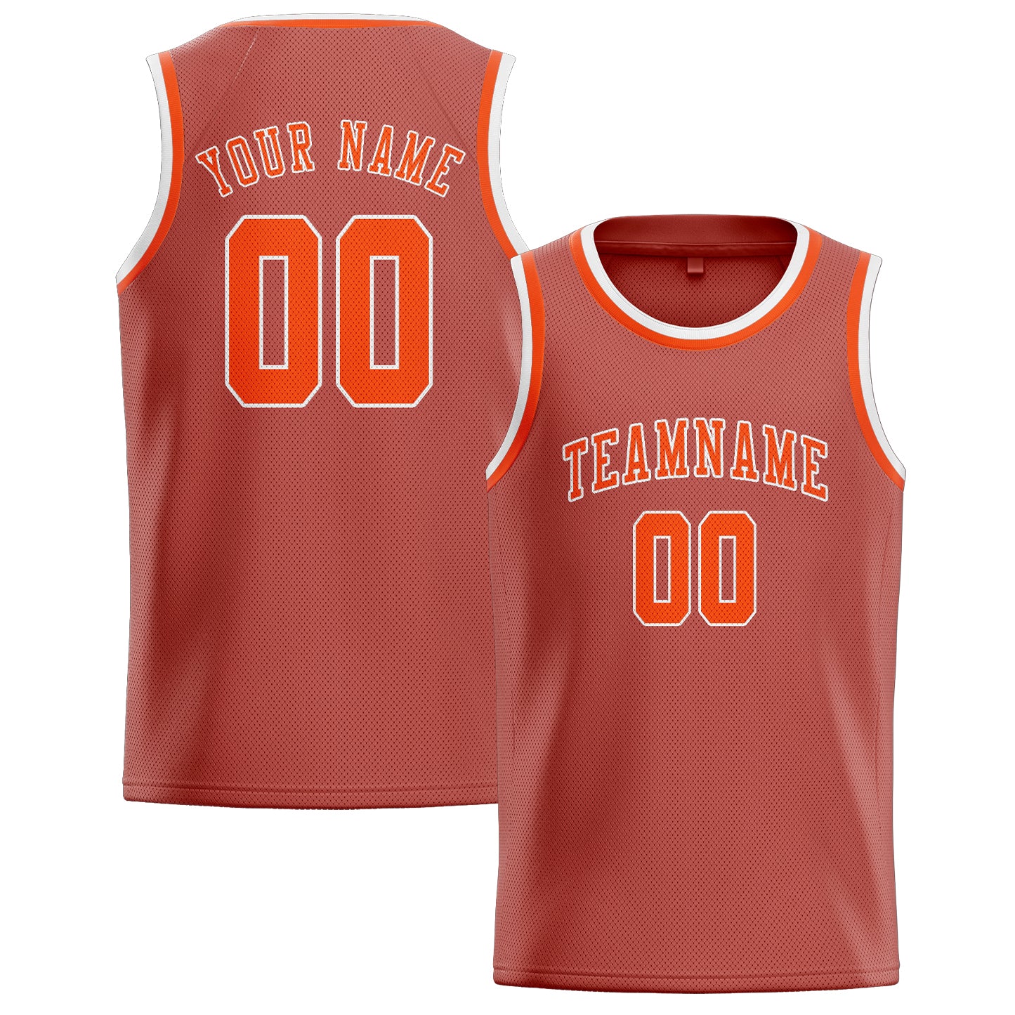 Benutzerdefiniertes Professionelles Kupferrose Orangerot Basketballtrikot