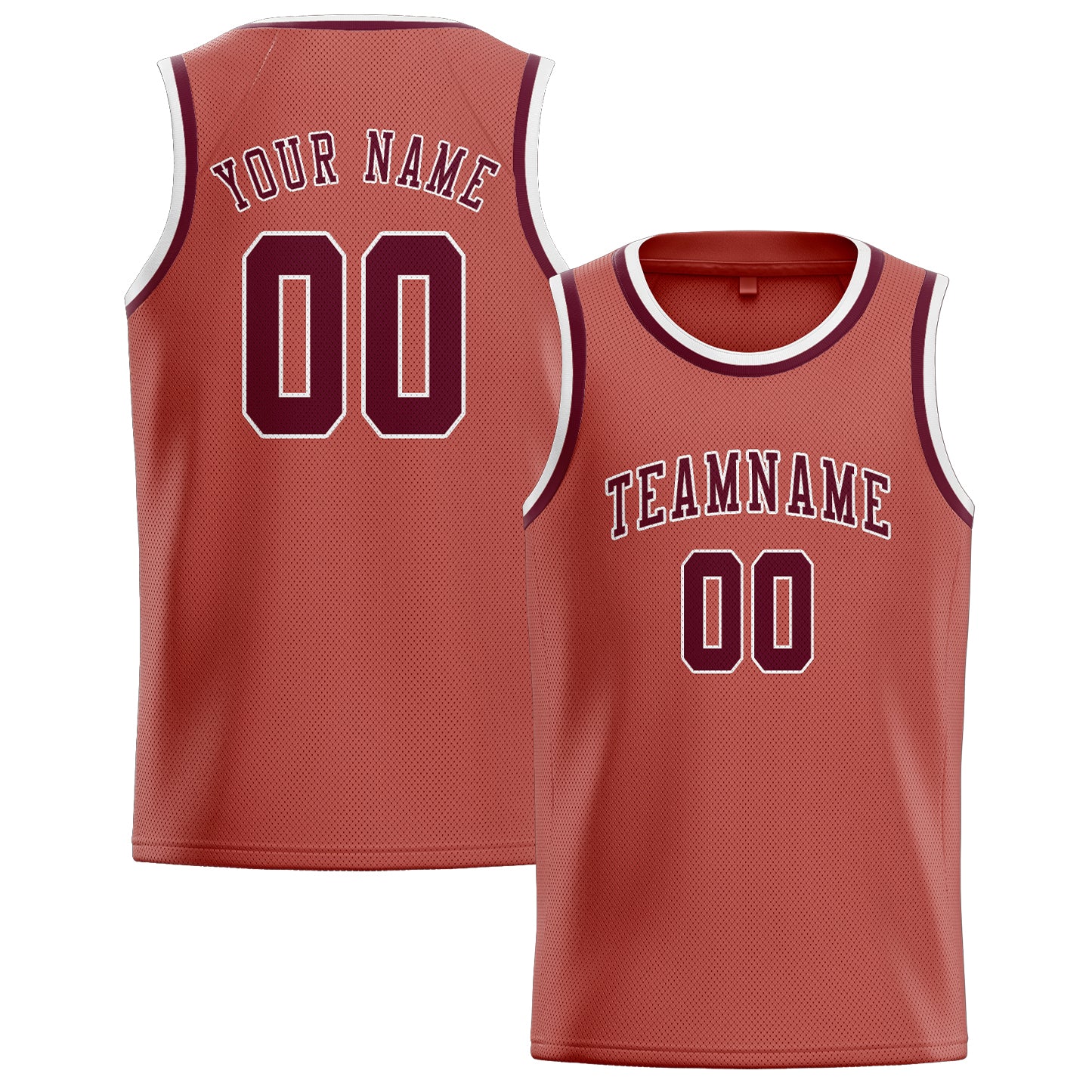 Benutzerdefiniertes Professionelles Kupferrose Karmesinrot Basketballtrikot