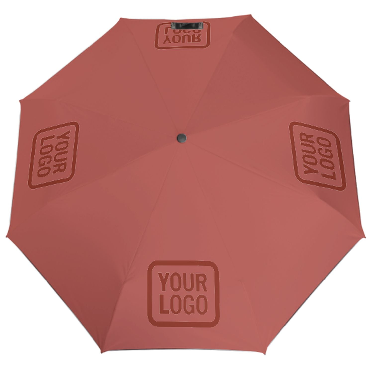 Maßgeschneidertes Kupferrose Korallenrot Automatik-Regenschirm