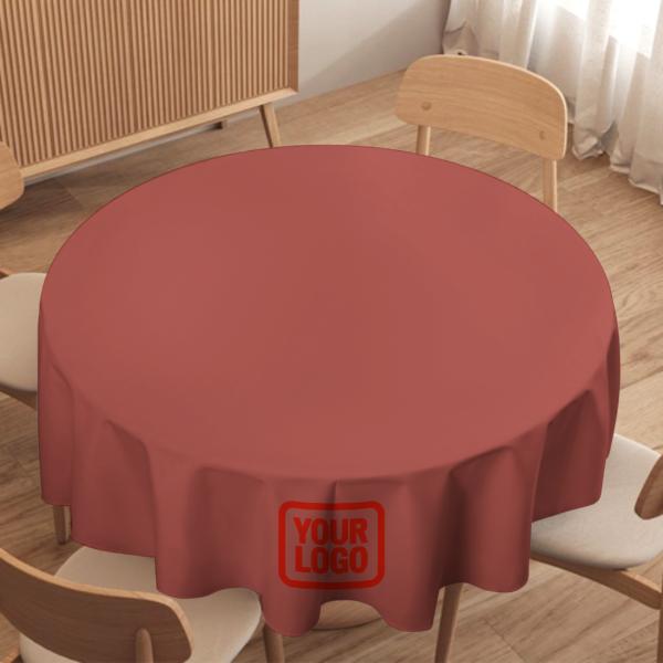 Maßgeschneidertes Kupferrose Orangerot Runde Tischdecke