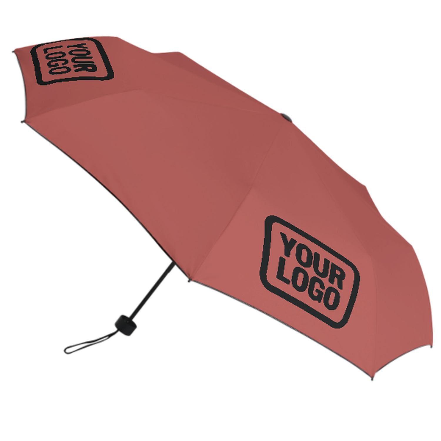 Maßgeschneidertes Kupferrose Schwarz Automatik-Regenschirm