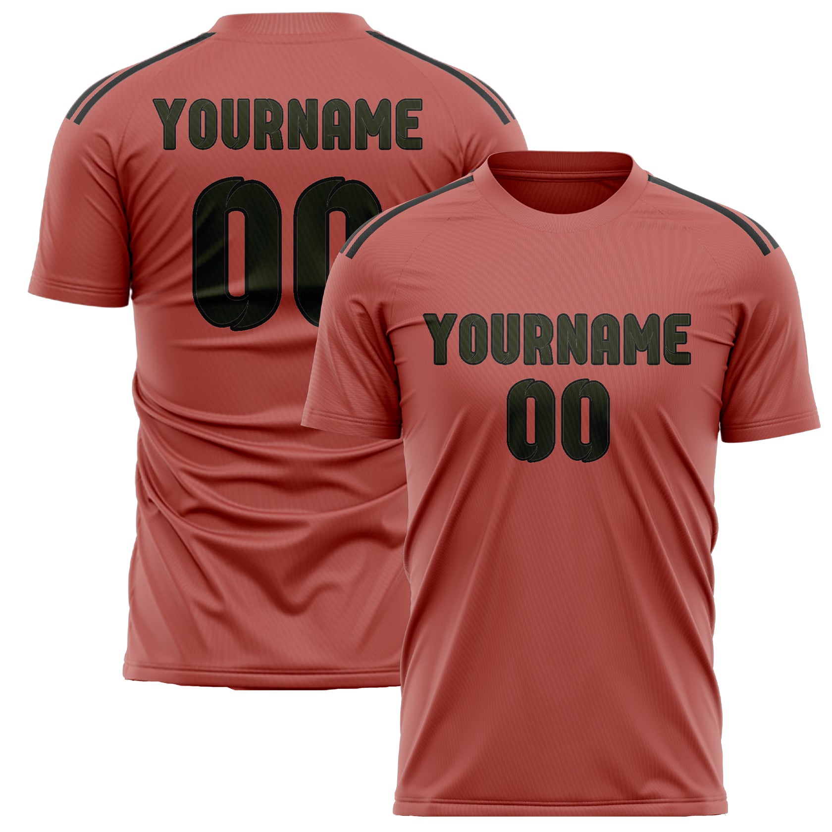 Benutzerdefiniertes Professionelles Kupferrose Dunkles Oliv Fußballtrikot