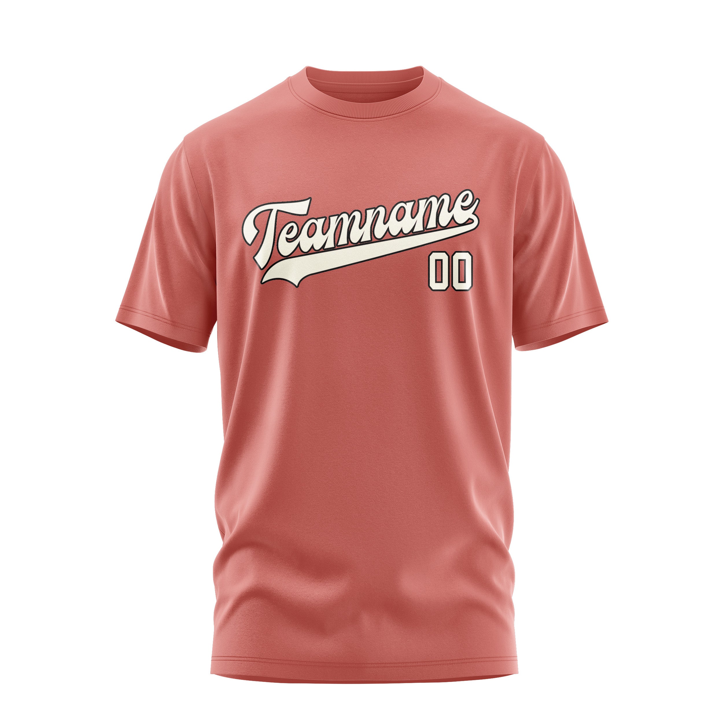 Maßgeschneidertes Kupferrose Beige T-Shirt