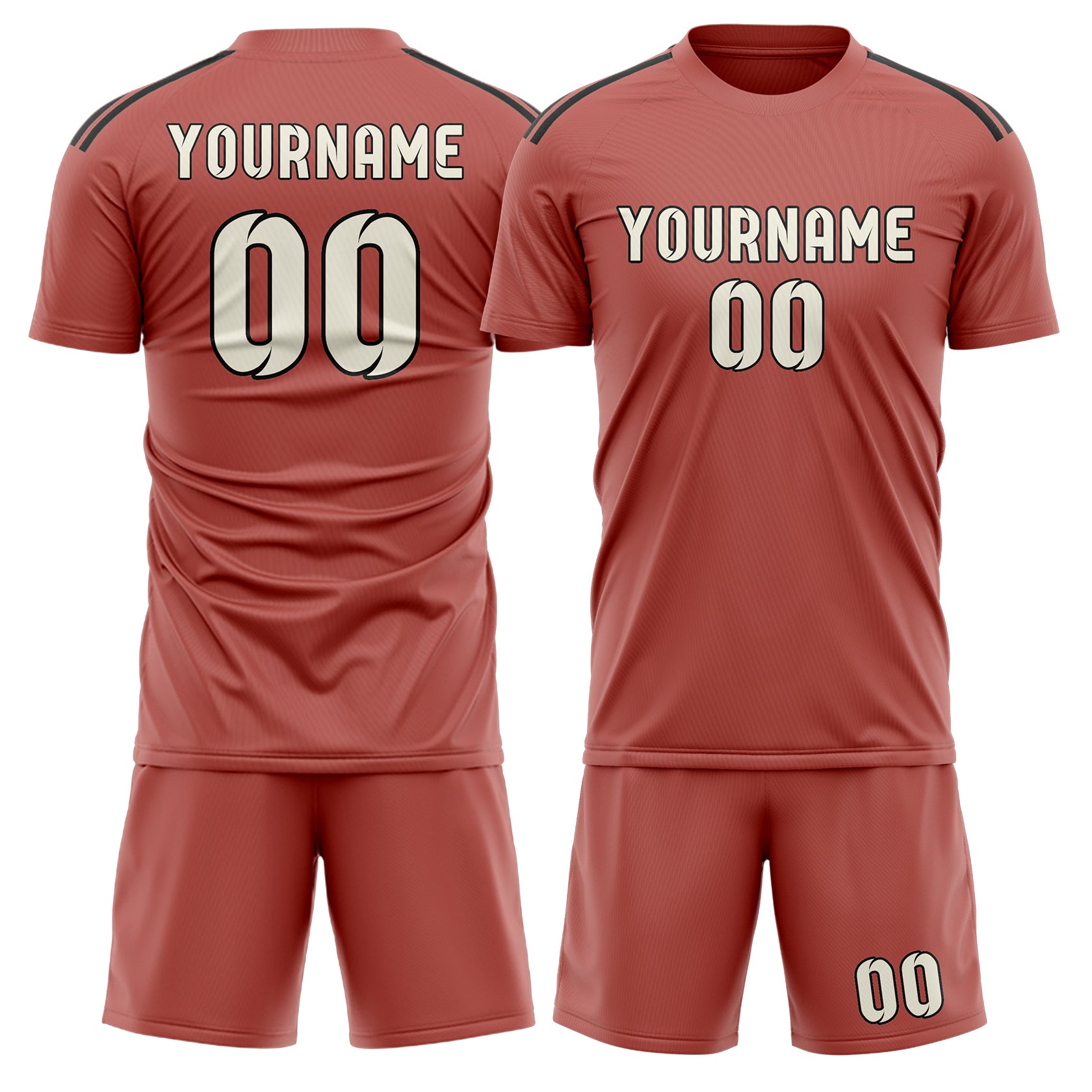 Maßgeschneidertes Professionelles Kupferrose Beige Fußballtrikot-Set