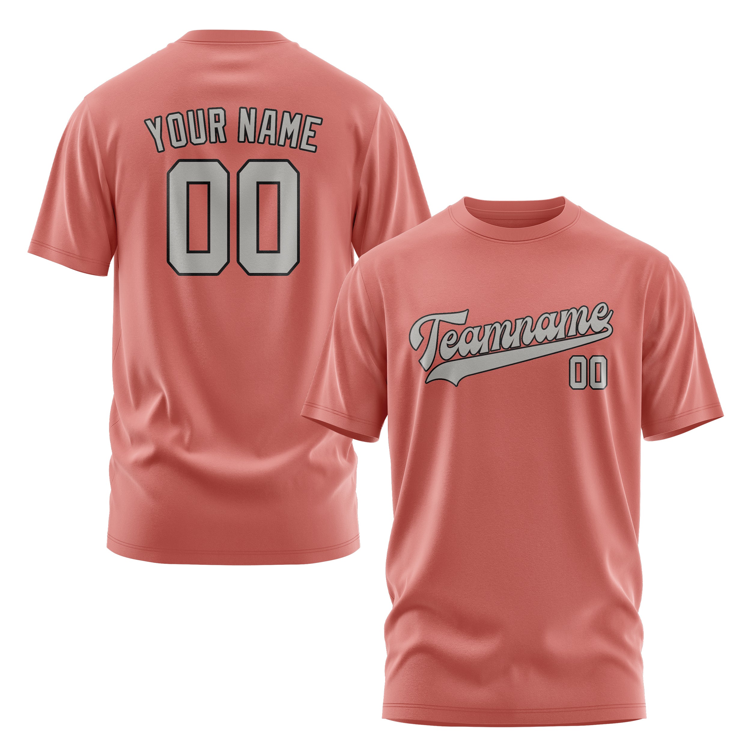 Maßgeschneidertes Kupferrose Grau T-Shirt