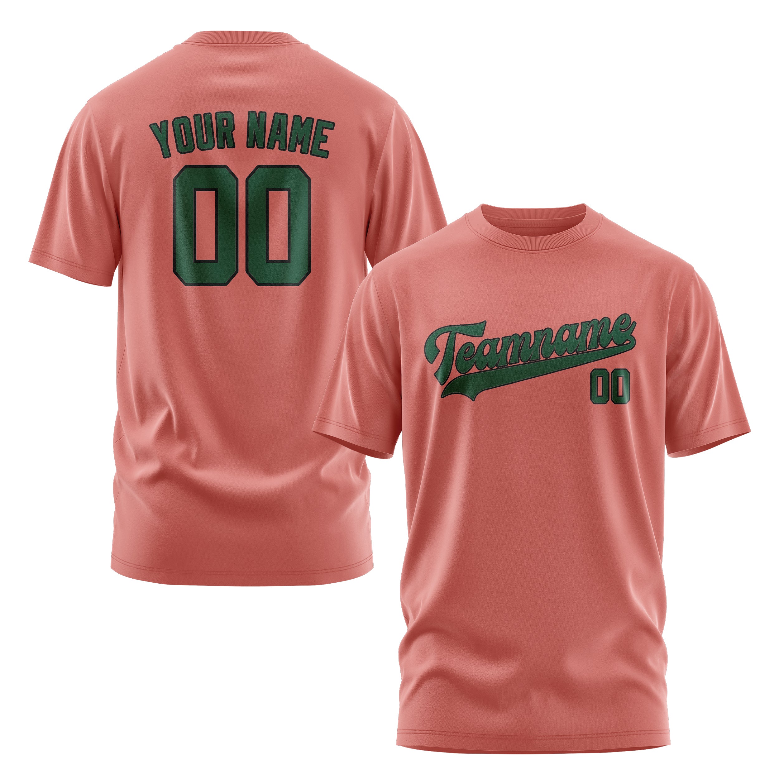 Maßgeschneidertes Kupferrose Moosgrün T-Shirt