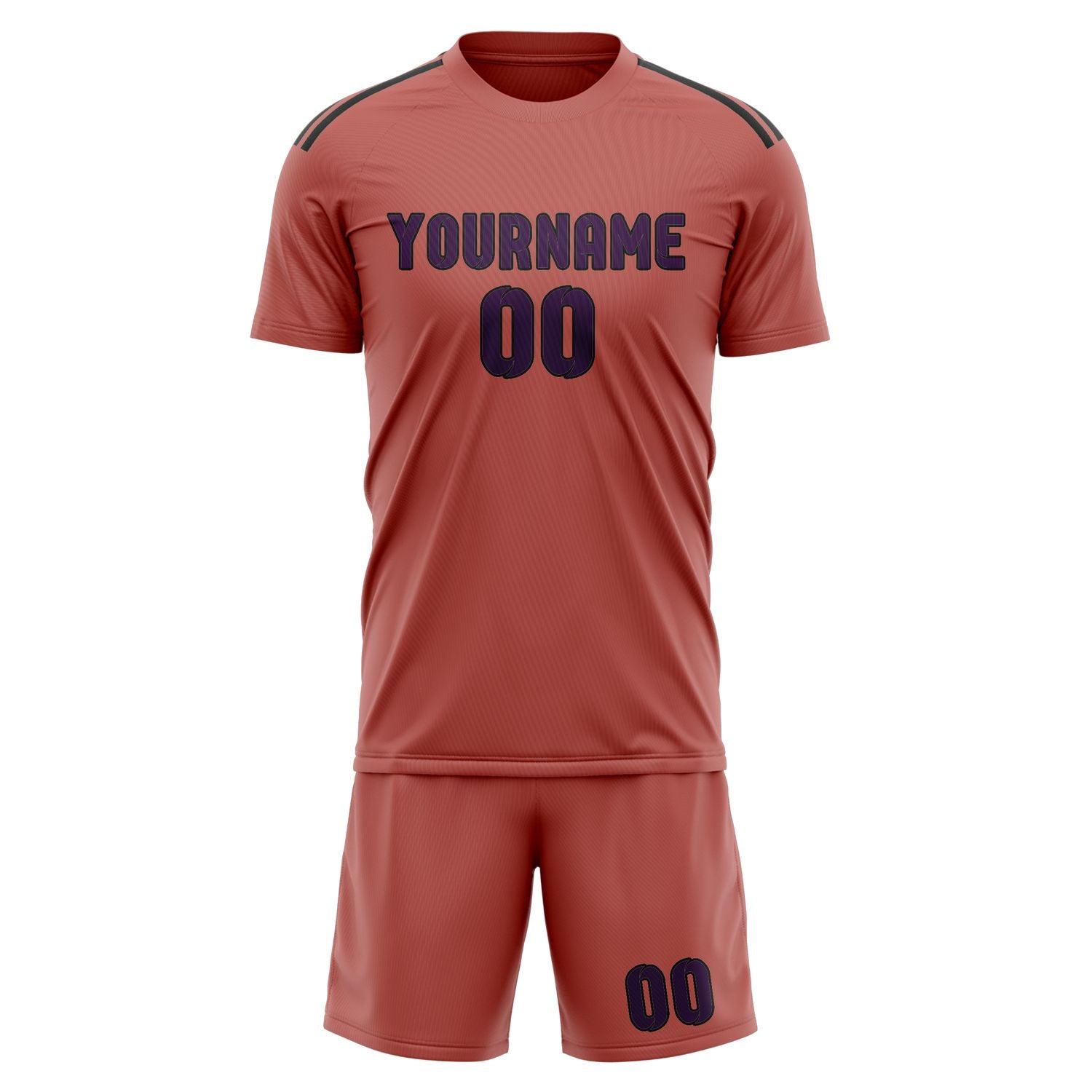 Maßgeschneidertes Professionelles Kupferrose Lila Fußballtrikot-Set