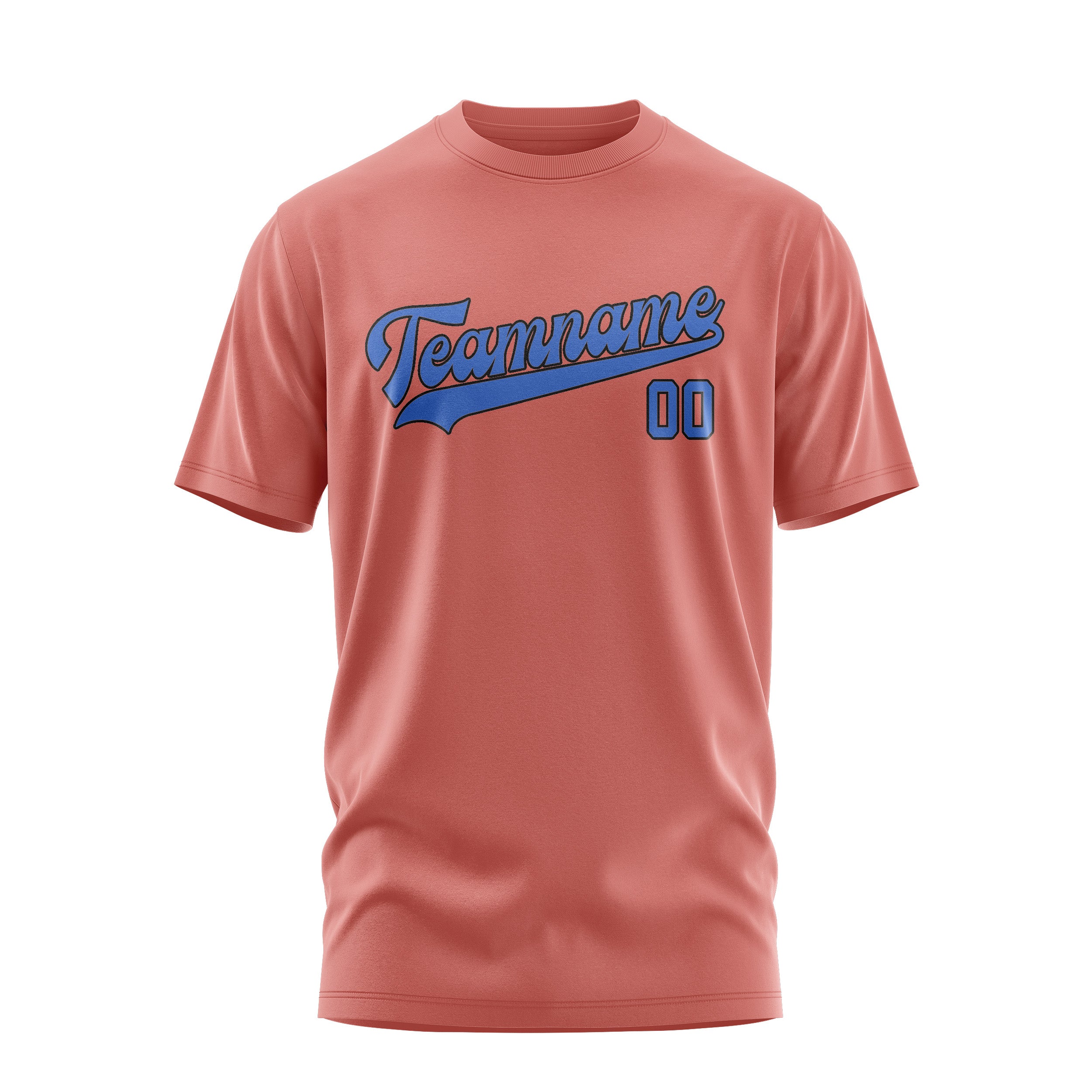 Maßgeschneidertes Kupferrose Himmelblau T-Shirt