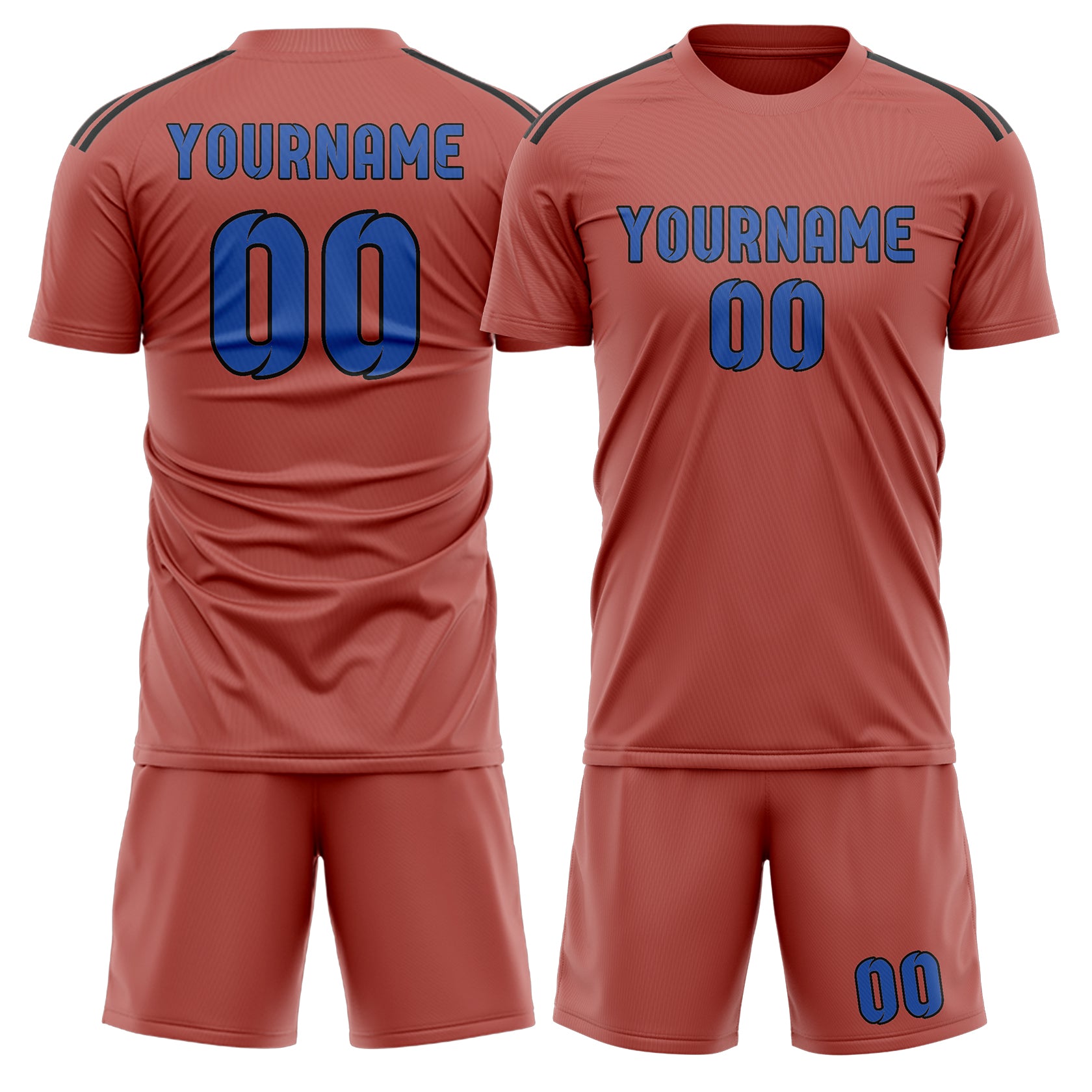 Maßgeschneidertes Professionelles Kupferrose Himmelblau Fußballtrikot-Set