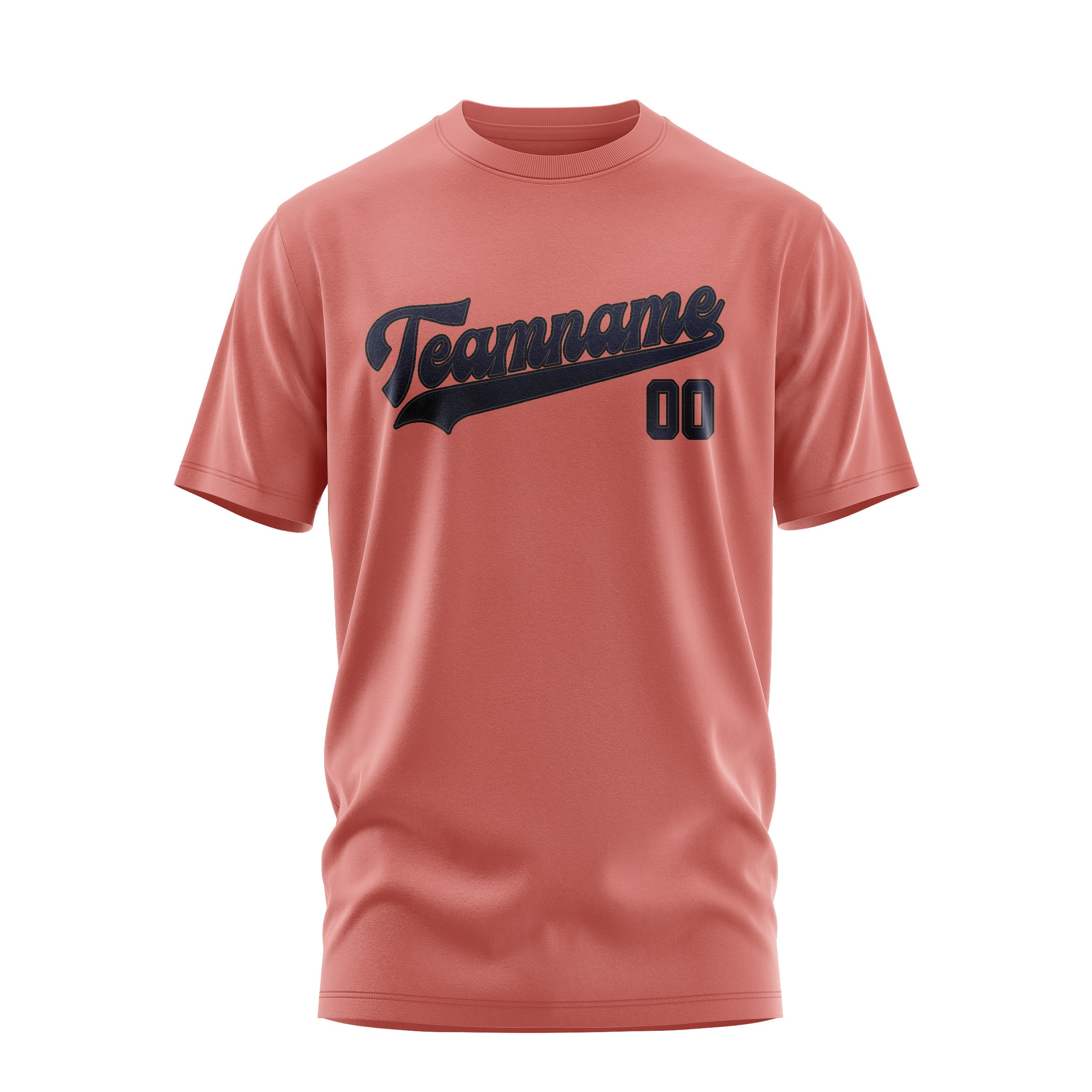 Maßgeschneidertes Kupferrose Stahlblau T-Shirt