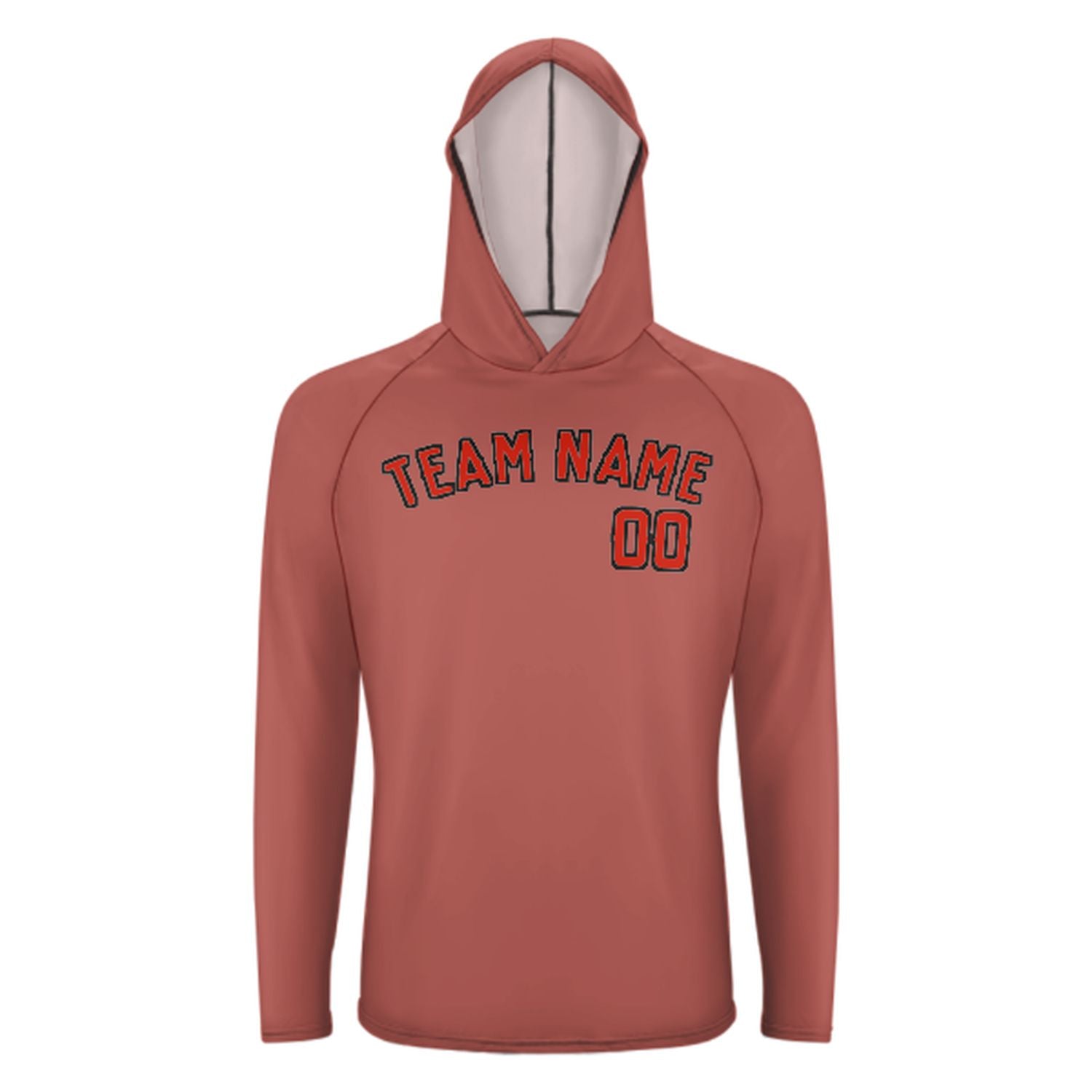 Maßgeschneidertes Kupferrose Orangerot UV-Hoodie