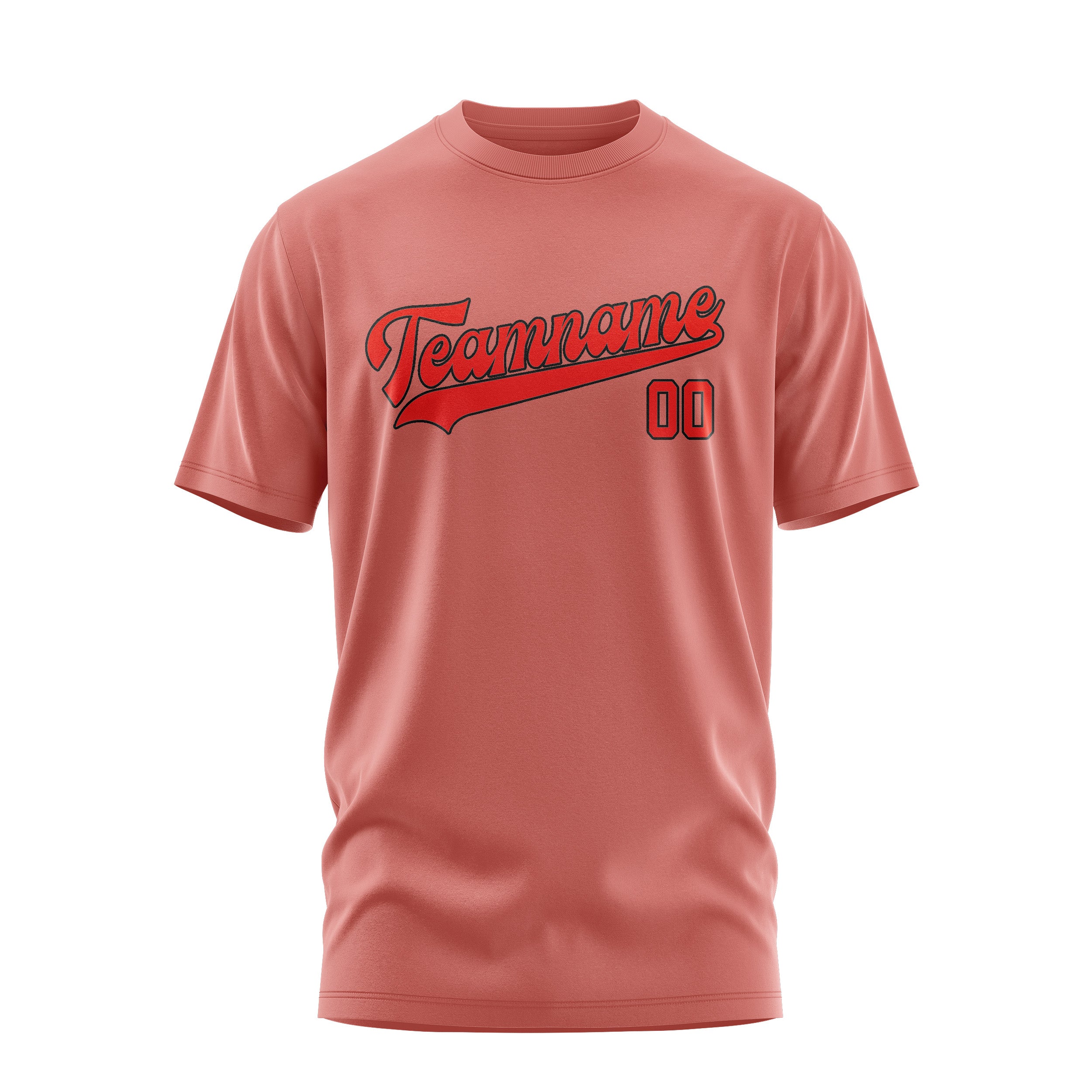 Maßgeschneidertes Kupferrose Orangerot T-Shirt