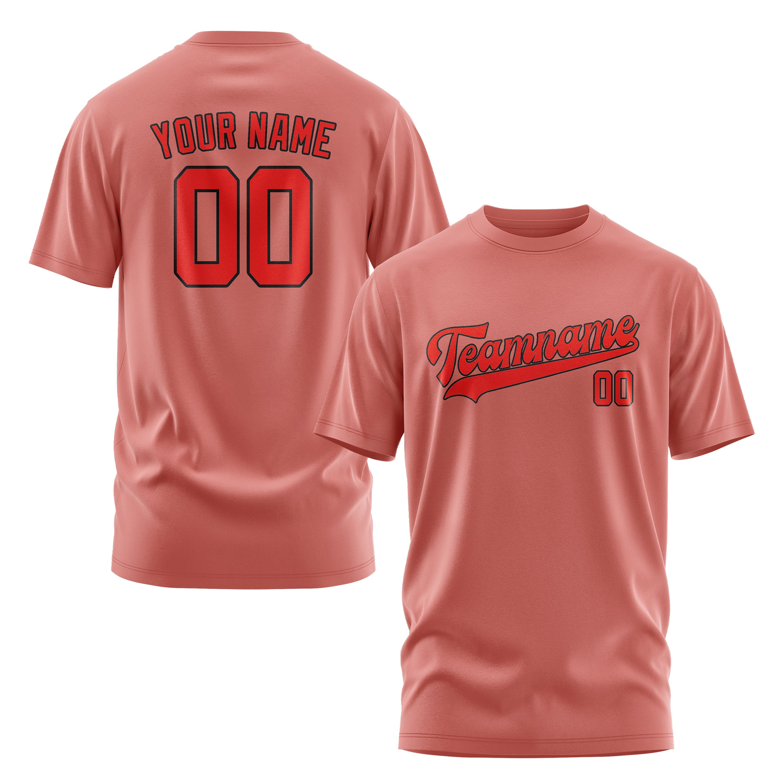 Maßgeschneidertes Kupferrose Orangerot T-Shirt