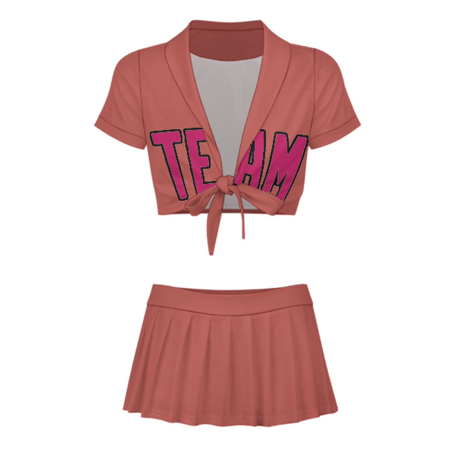Maßgeschneidertes Kupferrose Rosarot Cheerleader Outfit Set