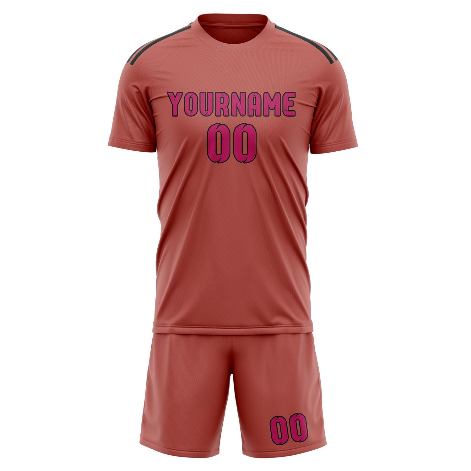 Maßgeschneidertes Professionelles Kupferrose Rosarot Fußballtrikot-Set