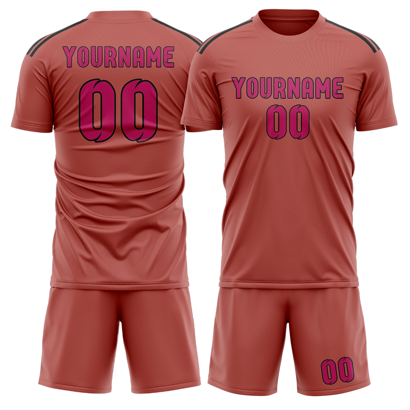 Maßgeschneidertes Professionelles Kupferrose Rosarot Fußballtrikot-Set